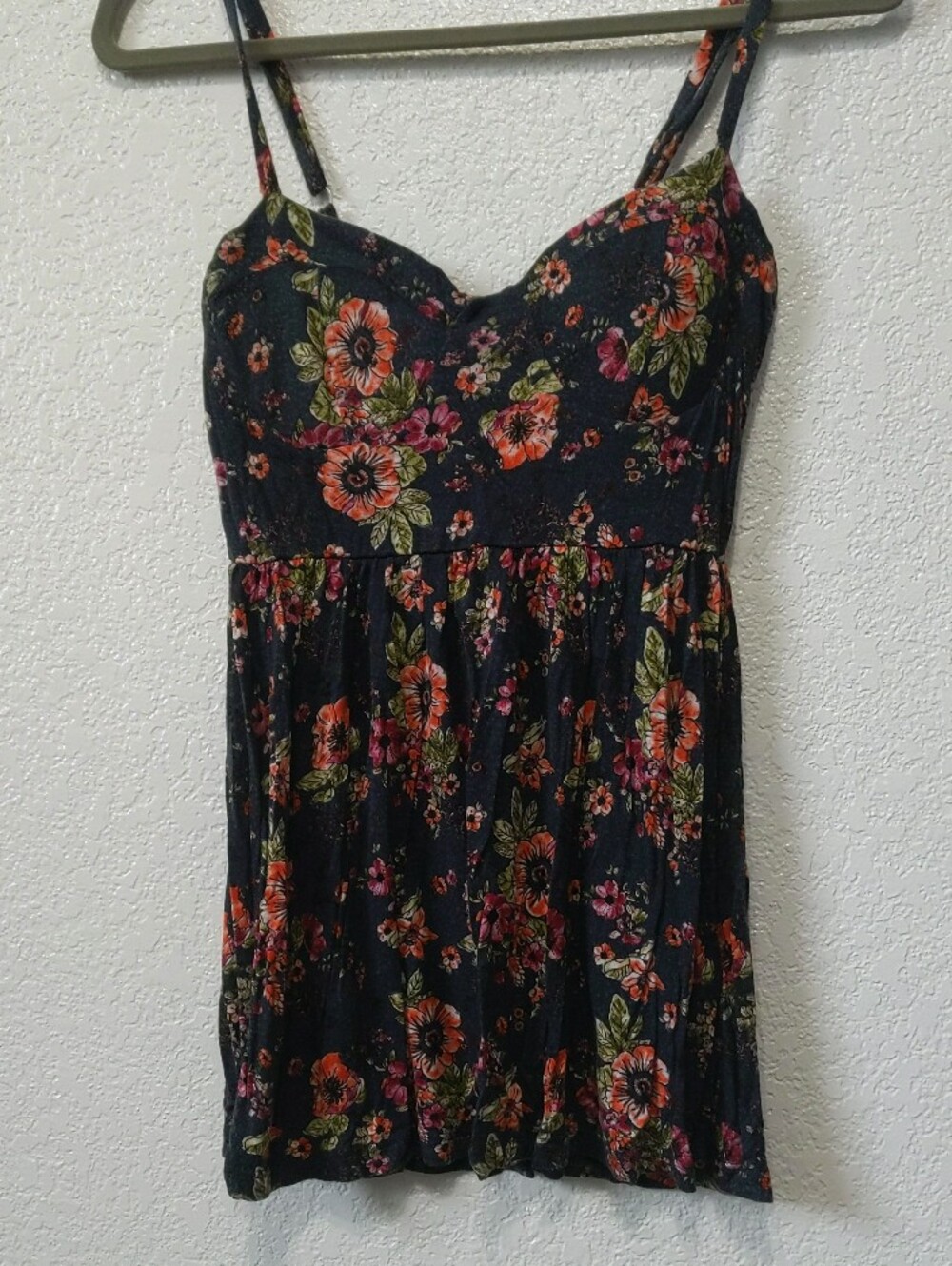 Kirra Black Floral Spaghetti-Strap Top